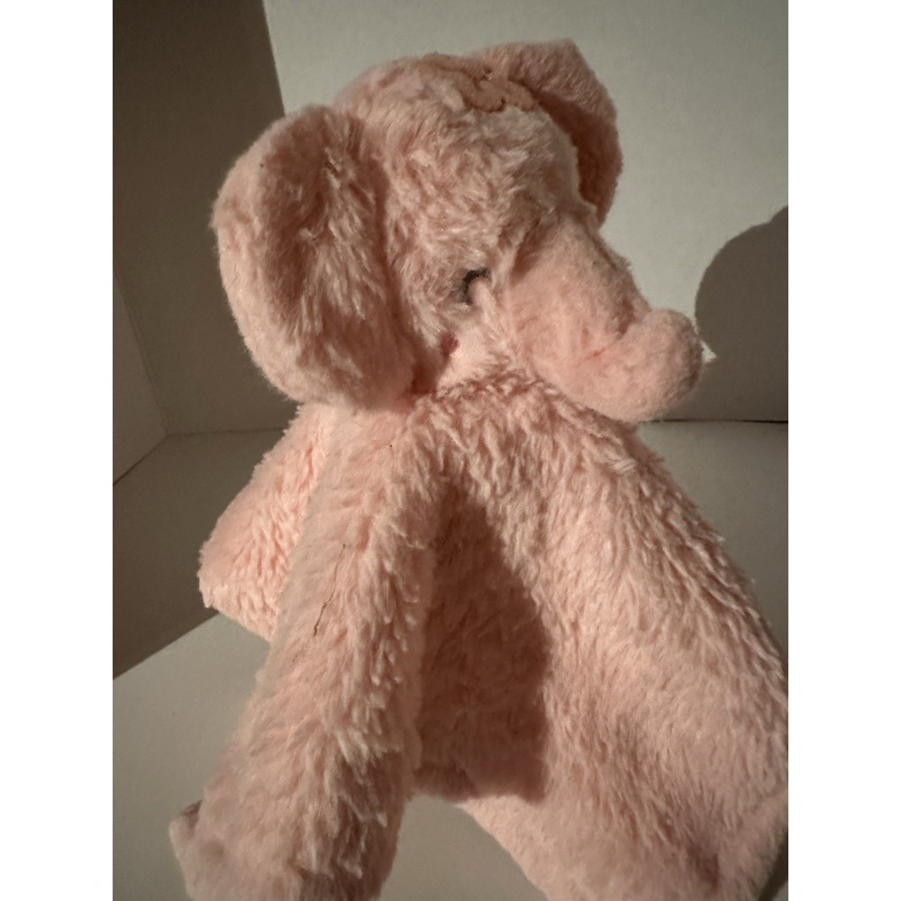 Parent's Choice‎ Pink Elephant Lovey Security Blanket Flowers Satin Trim Plush